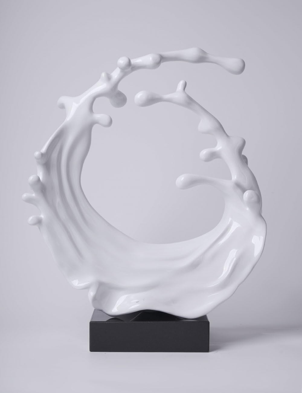 NENBOLEC Abstract Sculpture Decor Modern Art Gift Sea Wave Figurine Table Centerpiece Statue for Living Room Bedroom Office White 16.5 Inch