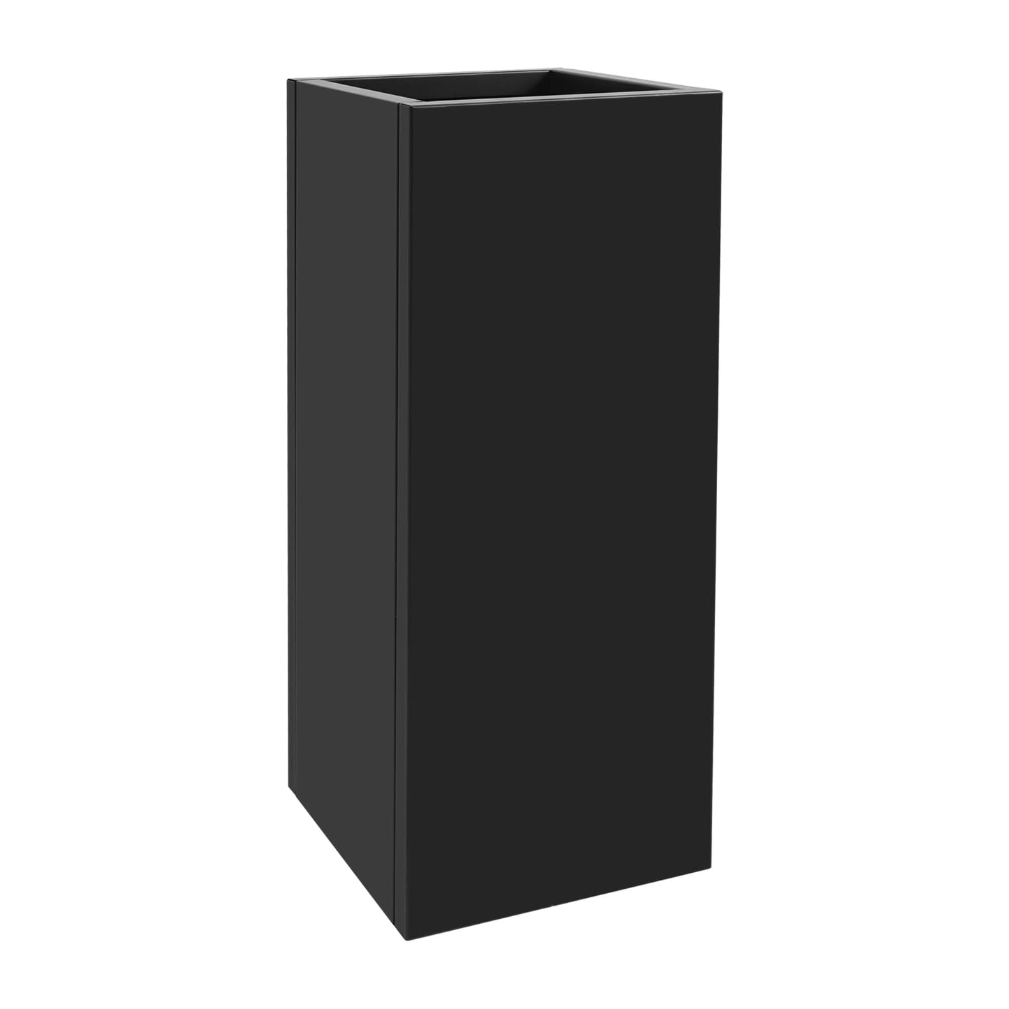 DYNAMI 30in Tall Planter Box,Steel Metal Rectangular Planter Box with Removable Shelf,Modern Decorative Black Metal Planter Flower Pot,for Indoor Outdoor Patio Garden (Black, 30x12x12in)