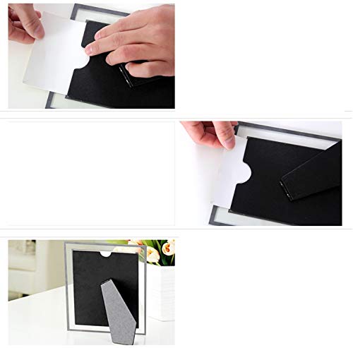 Cq acrylic 4x6 Glass Picture Frame,Silver Mirrored for Photo Display Stand on Tabletop,Pack of 2