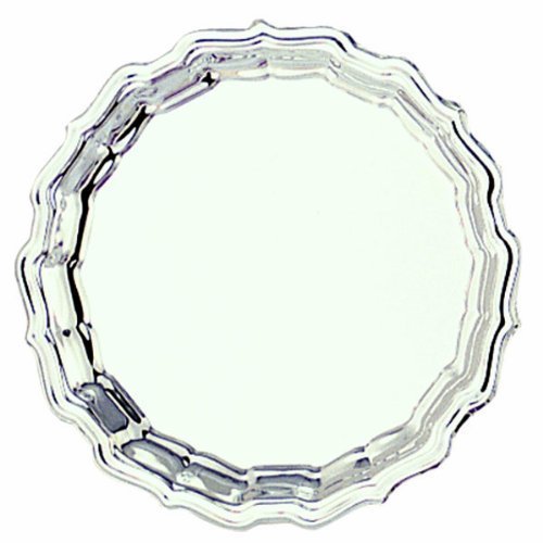 Customizable Chippendale High Polished Stainless Steel Tray, Cake Plate, Serving Tray, 10 Inch Diameter, Includes Personalization