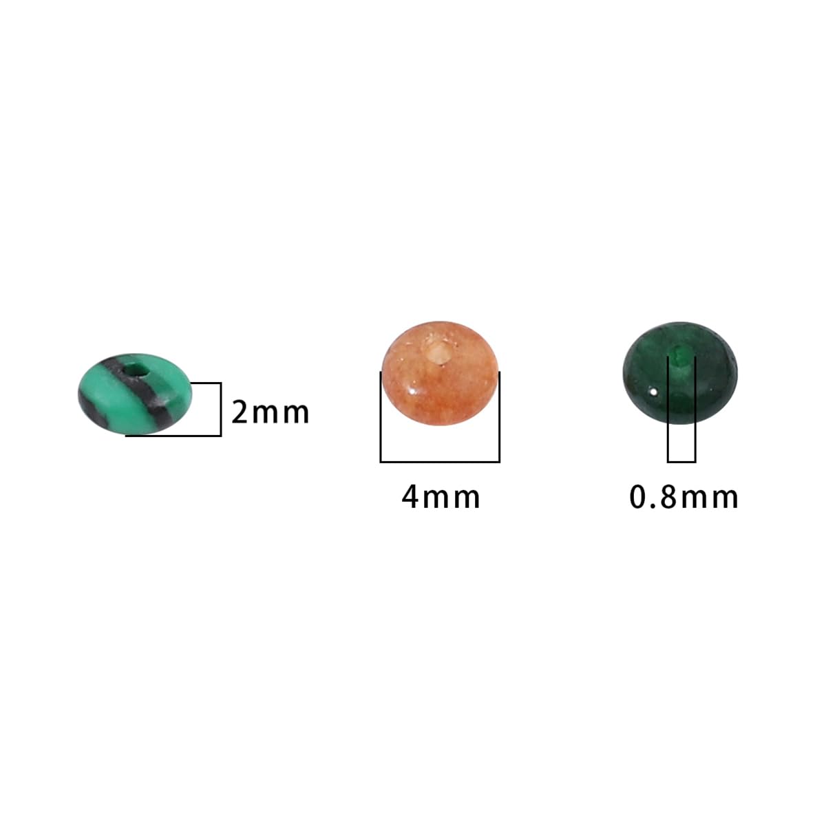 BEADIA Natural Mix Colored Disk Stone Beads 4x2mm 160pcs Rondelle Loose Semi Gemstone Beads for Jewelry Making Design