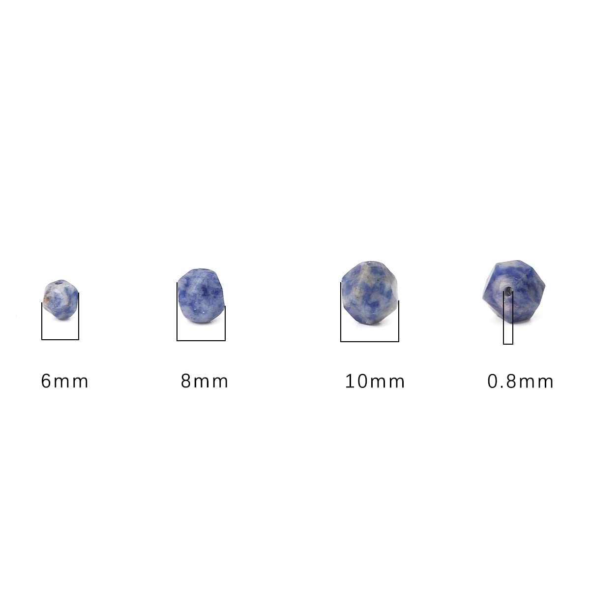 BEADIA Faceted Natural Blue Sodalite Stone Round Beads 8mm 36cm/Strand for Jewelry Making