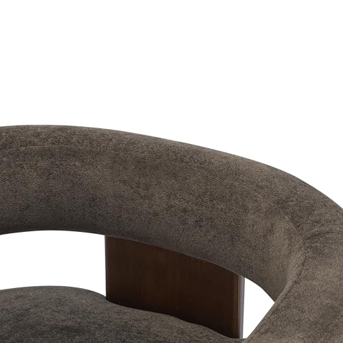 Christopher Knight Home Nettie Modern Accent Chair for Living Room, Velvet Fabric Single Lounge Sofa Chair with Wooden Frame, Comfy Reading Chair for Bedroom, Lounge Armchair with Cushion, Dark Brown