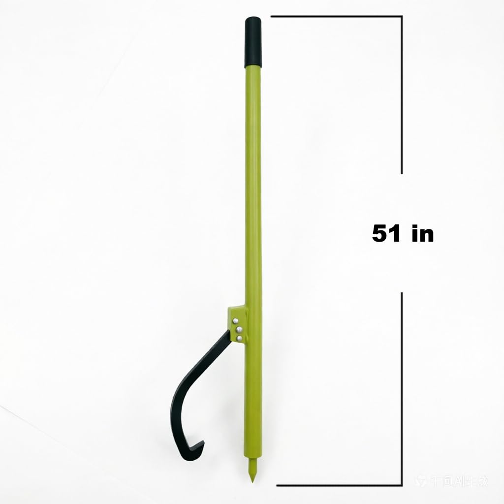OAOLOWF 51" Log Peavey, Adjustable Heavy Duty Log Roller Cant Hook, Opening Felling Log Roller with Rubber Grip, Log Cant Hook Logging Tools for Rolling, Raising, Turning Logs up to 19" Dia
