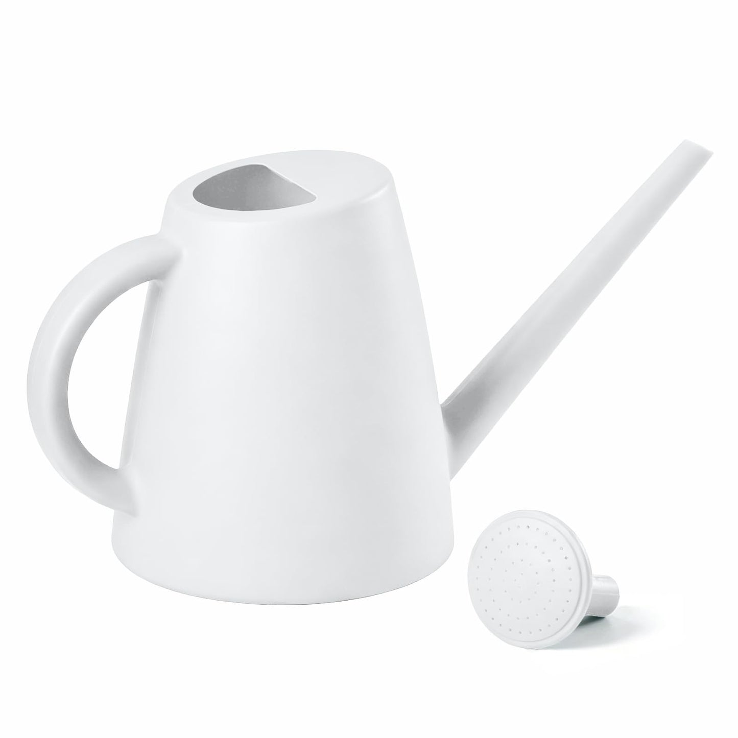 TEIUKAX Indoor and Outdoor Watering Can - Long Spout -1/2 Gallon (64oz) - White