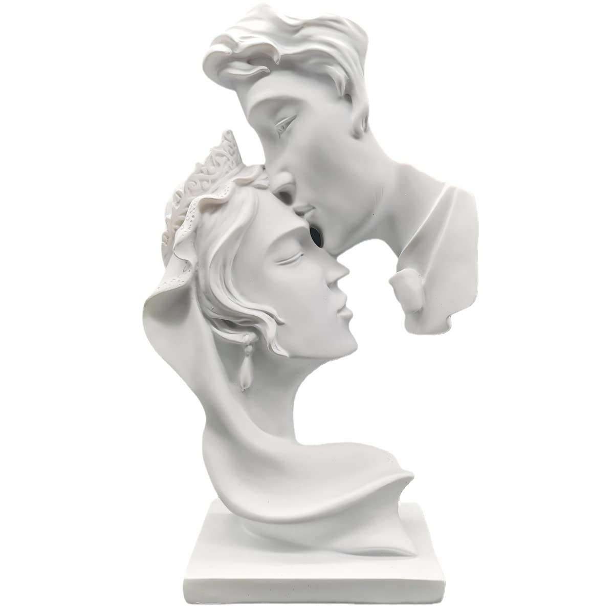 Yahu Lando Kiss Statues,Resin Statue Ornaments, Abstract Style Sculptures, Valentine's Day, Living Room Dining Desk Decorations,Bookshelf Decorative Objects,Modern Home Decor(White)