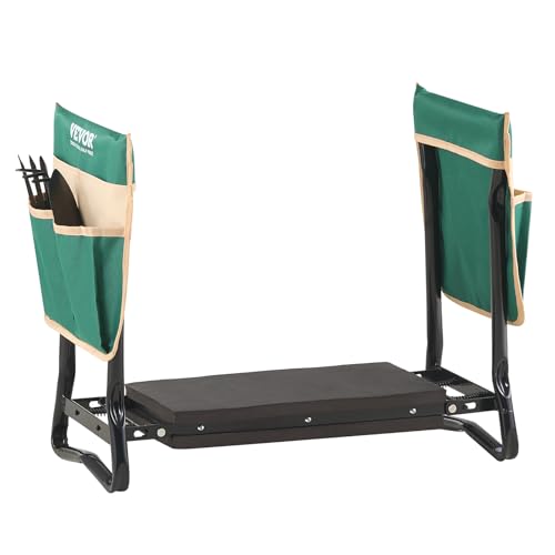 VEVOR Garden Kneeler and Seat, 330 lbs Load Capacity, 8" EVA Wide Pad, Foldable Garden Stool, Kneeling Bench for Gardening with Tool Bag, Gifts for Women, Grandparents, Seniors, Mom and Dad