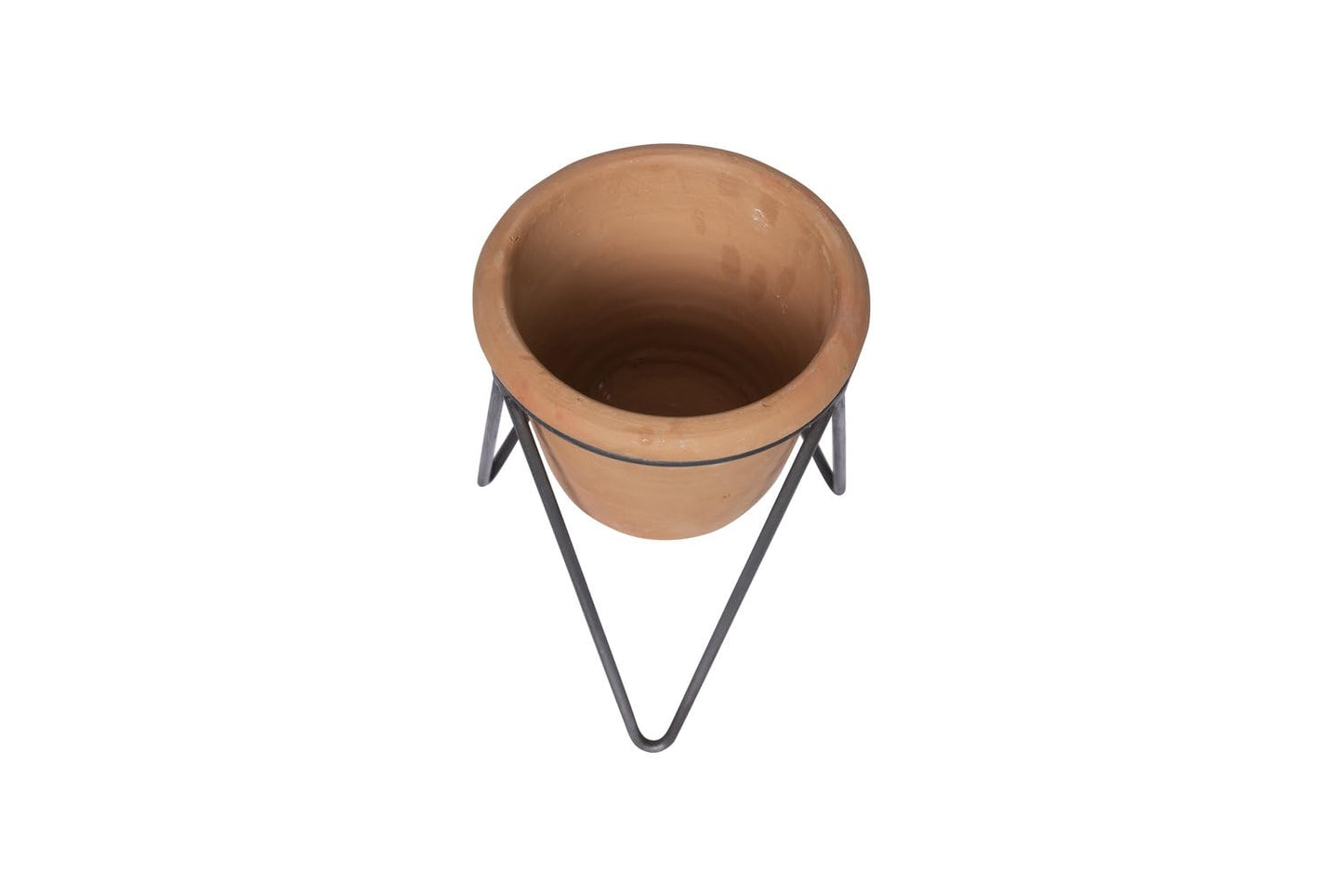 Creative Co-Op Terracotta Pot with Metal Stand