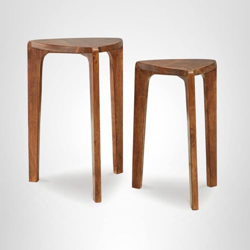 Signature Design by Ashley Brynnleigh Contemporary Nesting Accent Table, Set of 2, Light Brown