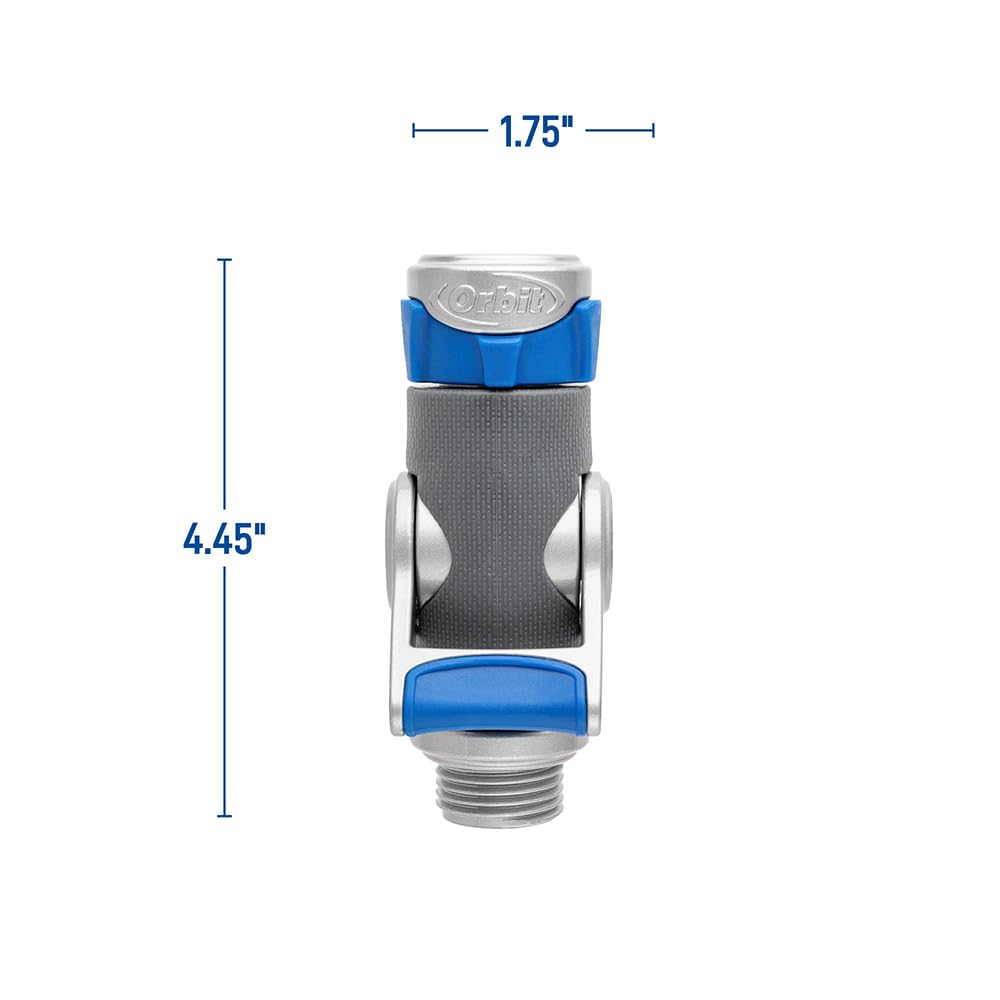 Orbit Heavy-Duty Shut-Off Hose Connector – Zinc Core, Easy-Grip Lever, High-Flow Control 28296
