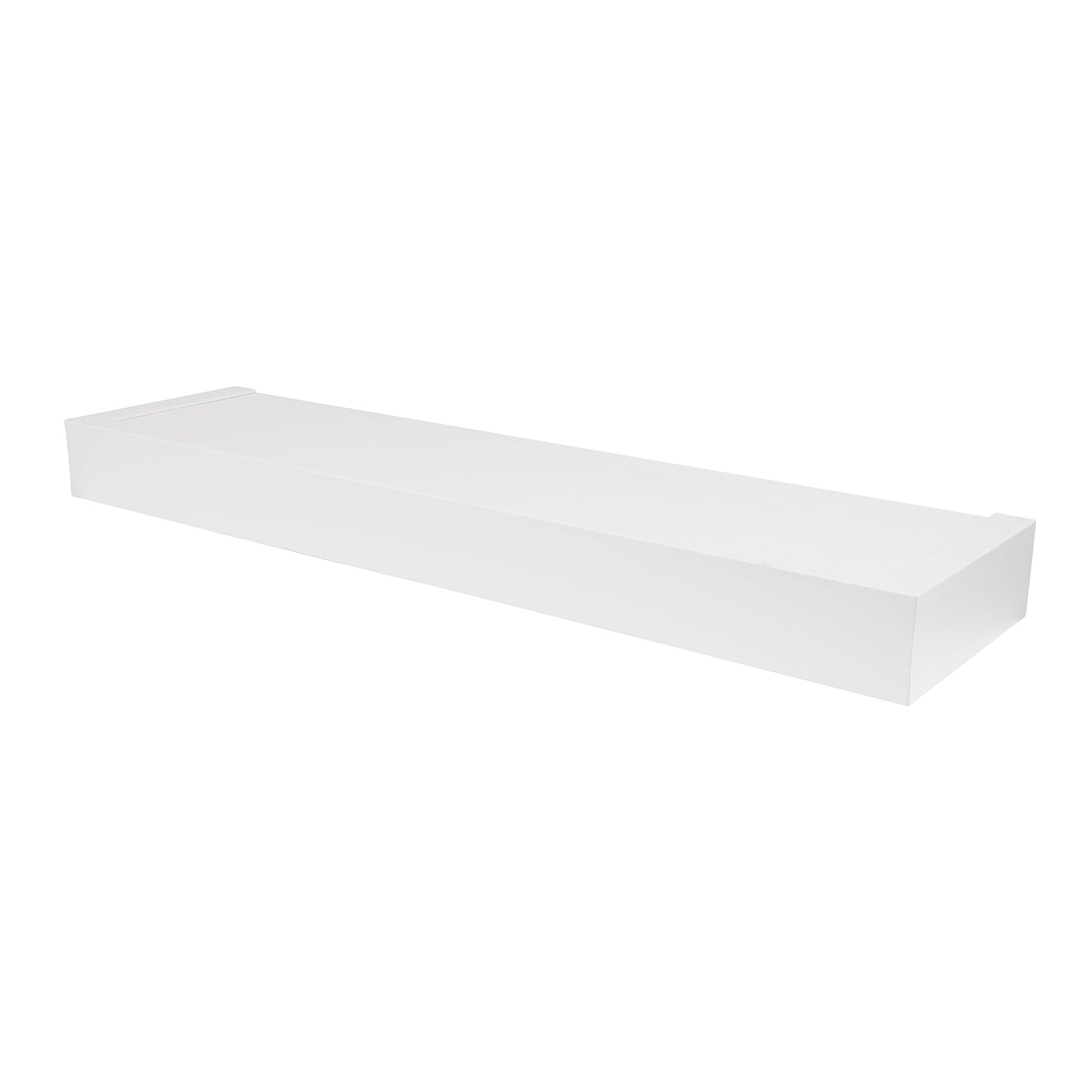 HIGH & MIGHTY Modern 24" Floating Shelf Holds up to 20 lbs, Easy Tool-Free Dry Wall Installation, Flat, White | 515657