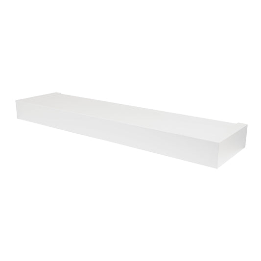 HIGH & MIGHTY Modern 24" Floating Shelf Holds up to 20 lbs, Easy Tool-Free Dry Wall Installation, Flat, White | 515657