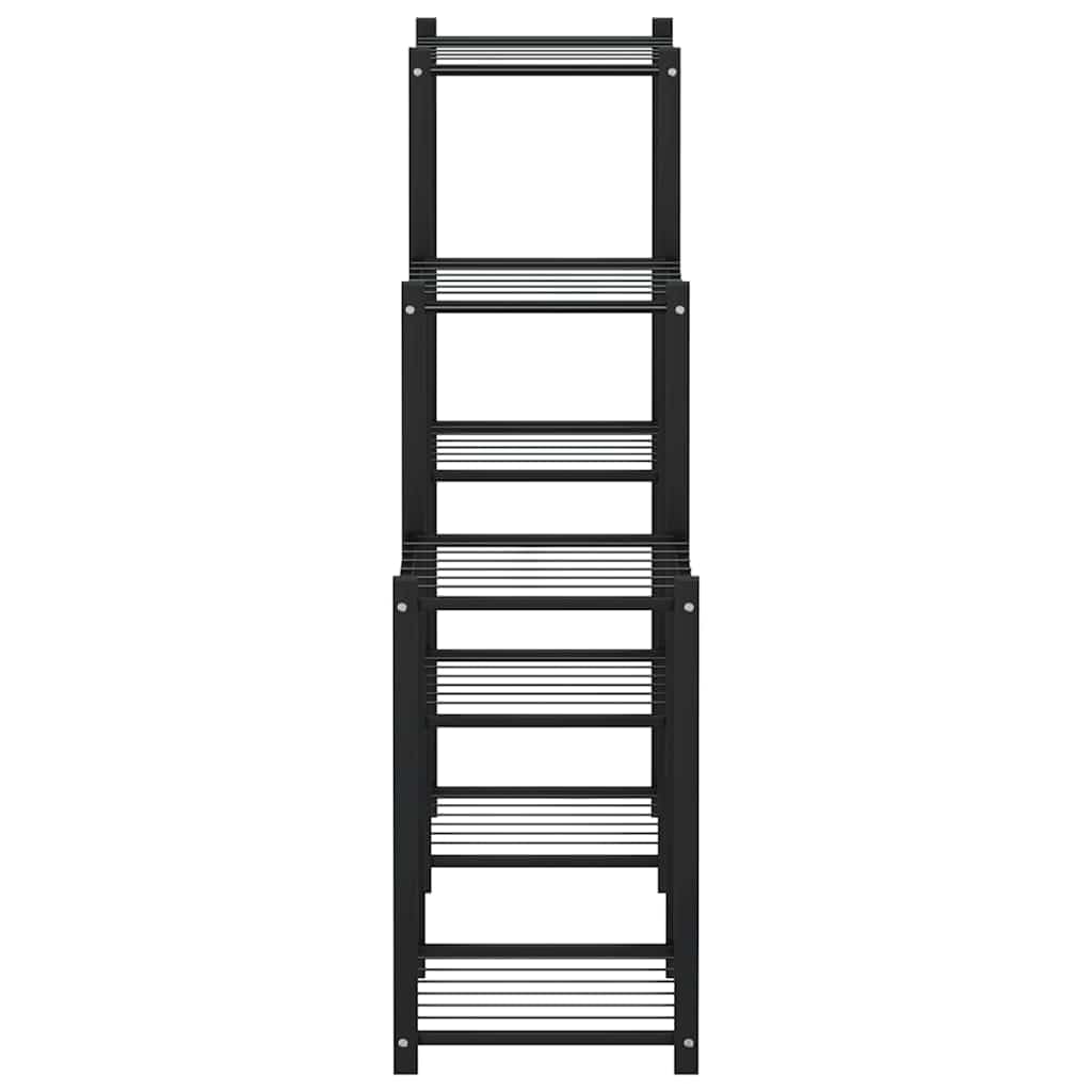 MBDRKVGF 5-Tier Metal Flower Stand, Indoor Outdoor Plant Shelf for Corner, Black Iron Display Rack for Living Room Balcony, Modern Vertical Tiered Plant Holder