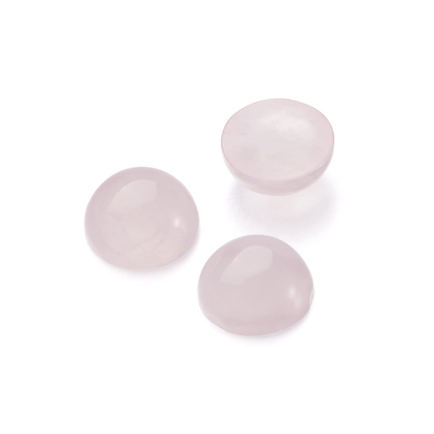 Fashewelry 50Pcs Natural Rose Quartz Cabochon Stone Half Round Beads 6mm Tiny Flat Back Gemstone Chakra Healing Crystal Cover Cabs for Jewelry Making