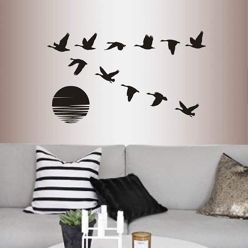 Wall Vinyl Decal Home Decor Art Sticker Flying Geese Birds Sun Bedroom Living Room Removable Stylish Mural Unique Design 2265