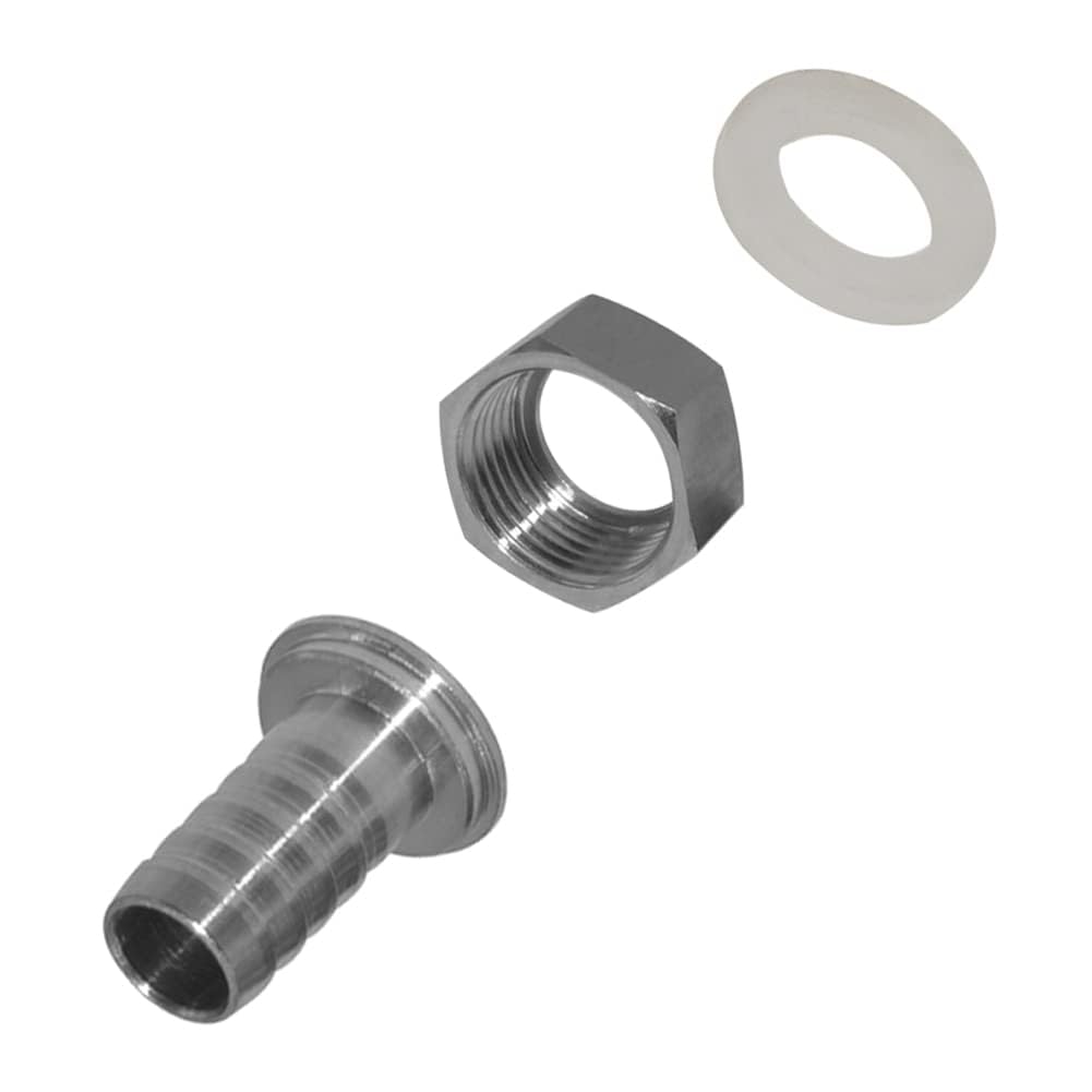 Fitvell Stainless 3/8" Hose Barb x 3/4" Female GHT Garden Hose Threaded Swivel Connector Repair Fitting for Water Boat Lawn Power Wash Irrigation