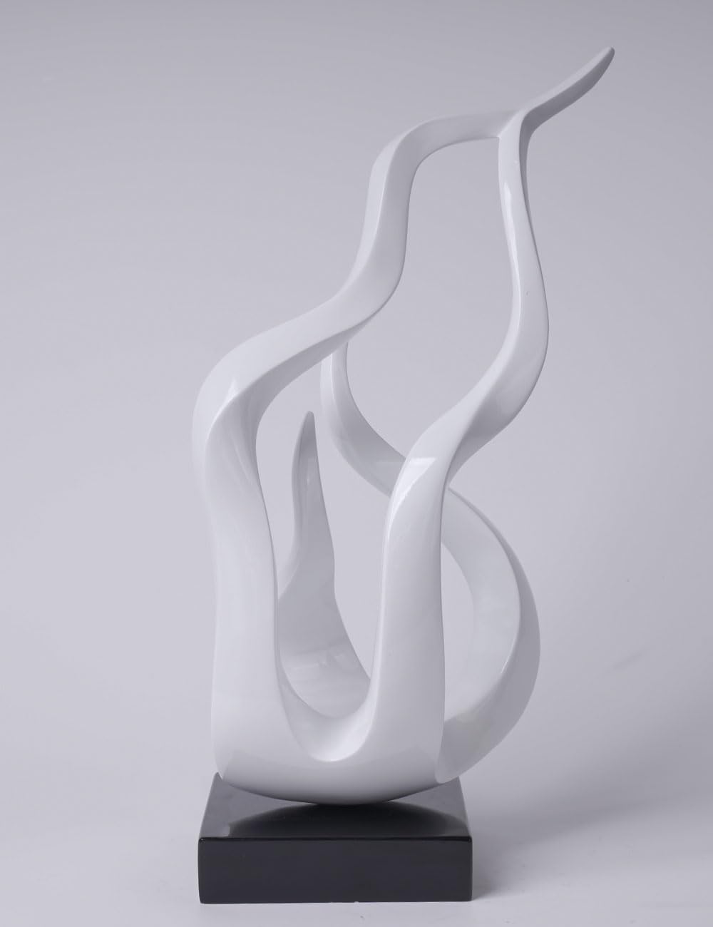 NENBOLEC Abstract Sculpture Decor Modern Art Gift Holy Flame Figurine Statue for Home Office Living Dining Room White 16.5 Inch
