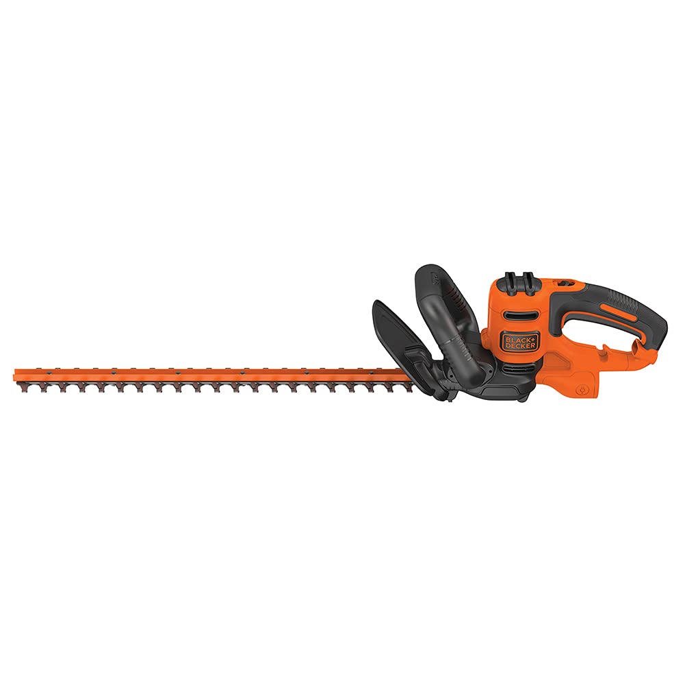 BLACK+DECKER 22" Electric Hedge Trimmer, Lightweight 4.0 Amp Corded Dual Action Shrub Trimmer, Full Wraparound Handle, High Output Low Vibration (BEHT350FF)