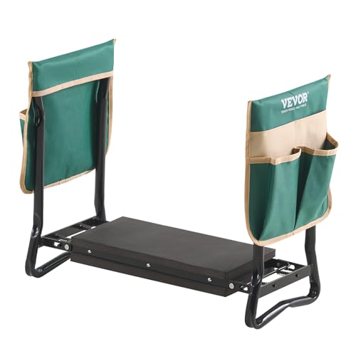VEVOR Garden Kneeler and Seat, 330 lbs Load Capacity, 8" EVA Wide Pad, Foldable Garden Stool, Kneeling Bench for Gardening with Tool Bag, Gifts for Women, Grandparents, Seniors, Mom and Dad