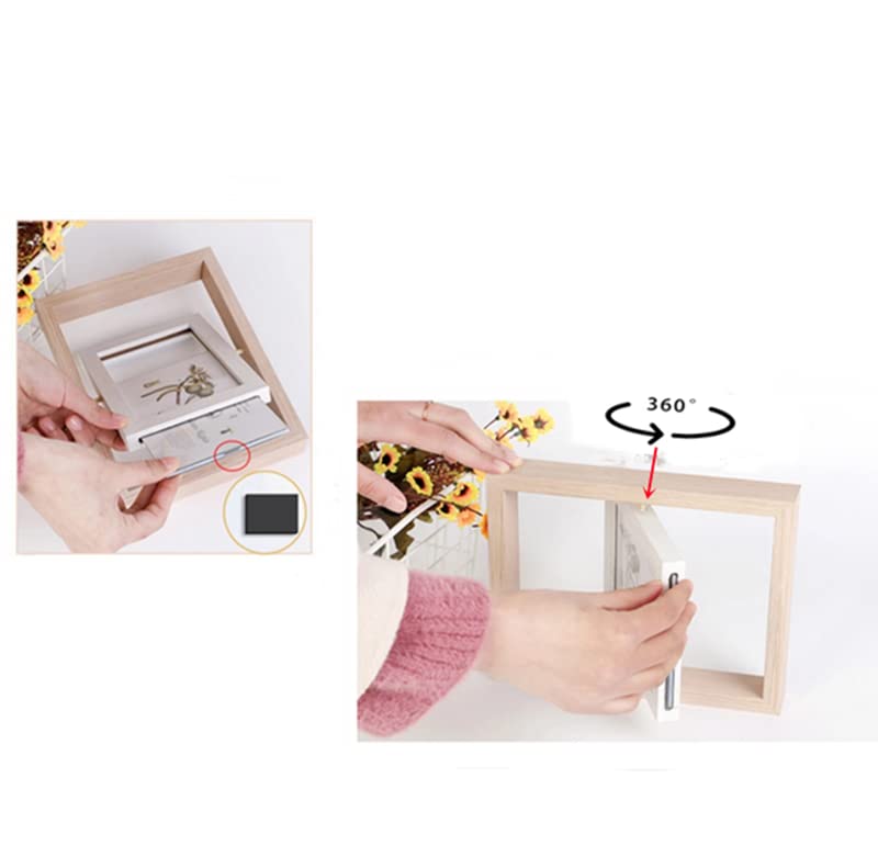 JOSON Rotating Photo Frame, Antique Rotating DIY Desktop Floating Photo Frame (4x6) (grey)