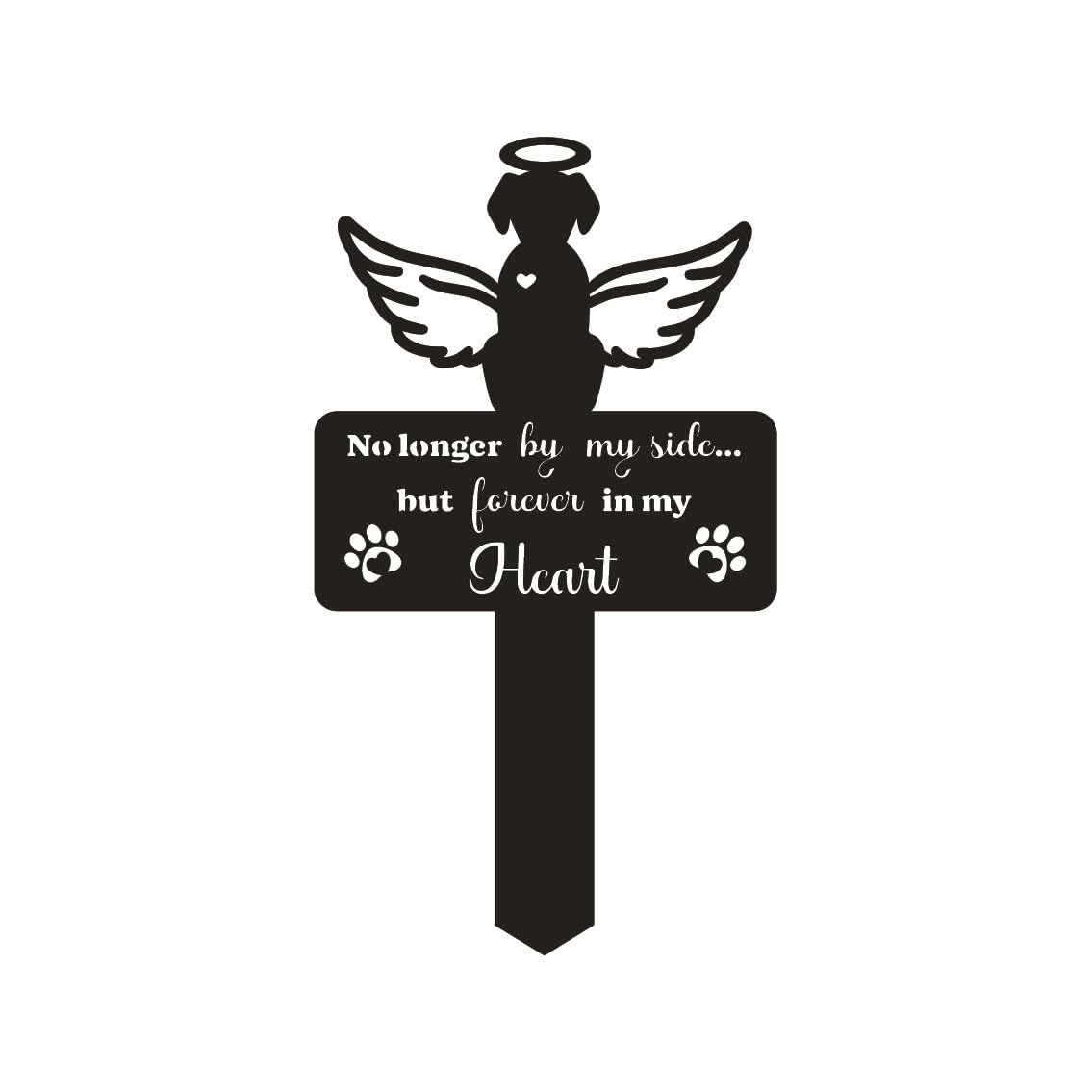 HSECPTOW Metal Dog Memorial Garden Marker, 12 inch Outdoor Pet Grave Marker with Silhouette Design, Weatherproof Headstone Plaque for Indoor, Yard