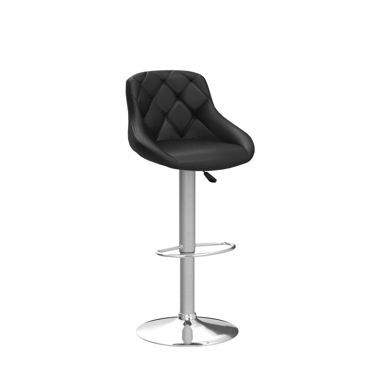 FDW Bar Stools Set of 2 Bar Stools Swivel Stool Height Adjustable Bar Chairs with Back PU Leather Swivel Bar Stool Kitchen Counter Stools Dining Chairs (Black)