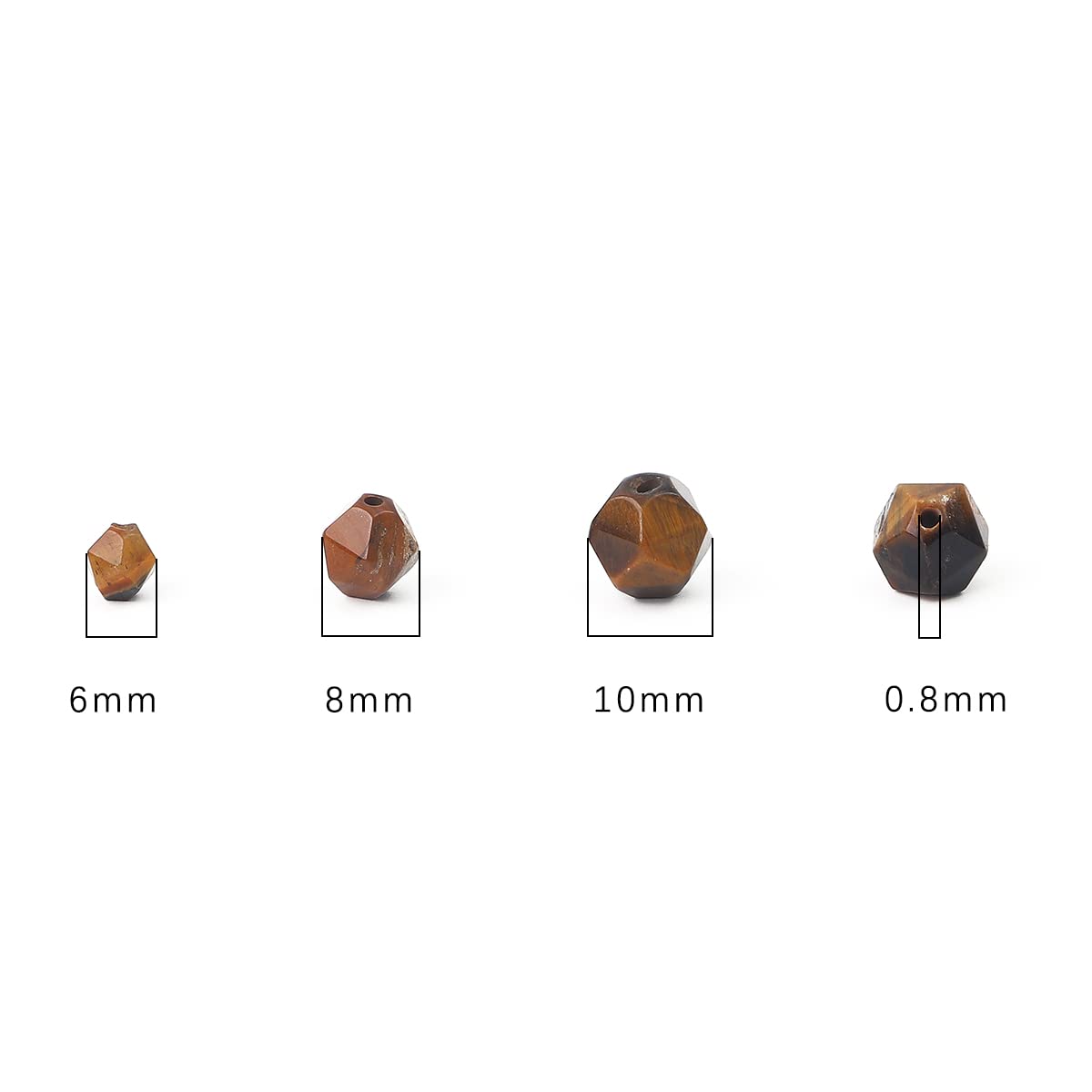 BEADIA Faceted Natural Yellow Tiger Eye Stone Round Beads 8mm 36cm/Strand for Jewelry Making