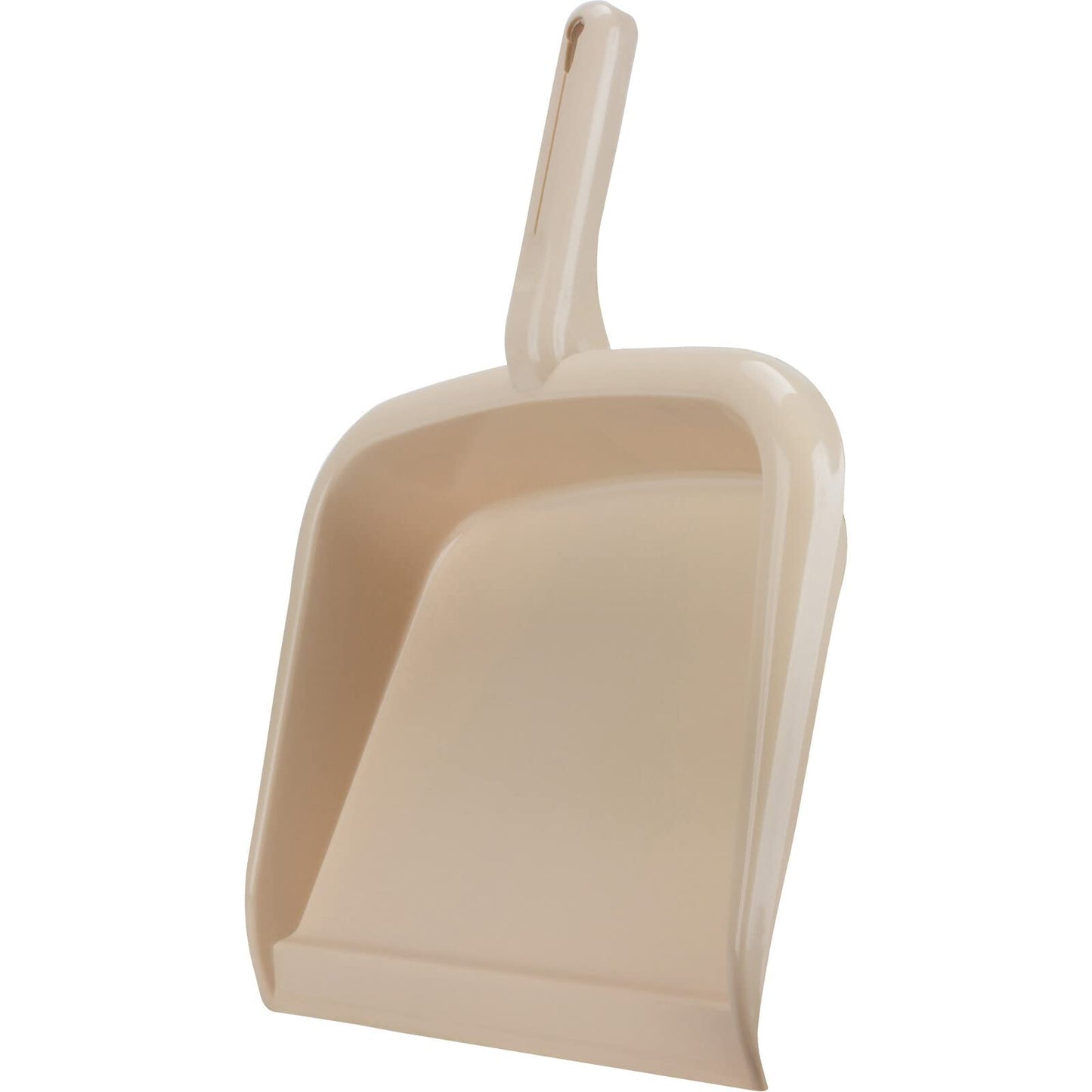 SPARTA Large Handheld Dustpan with Hanging Hole, Heavy-Duty Plastic Dustpan with Wide Lip for Countertops and Surfaces, Plastic, 10 Inches, Tan