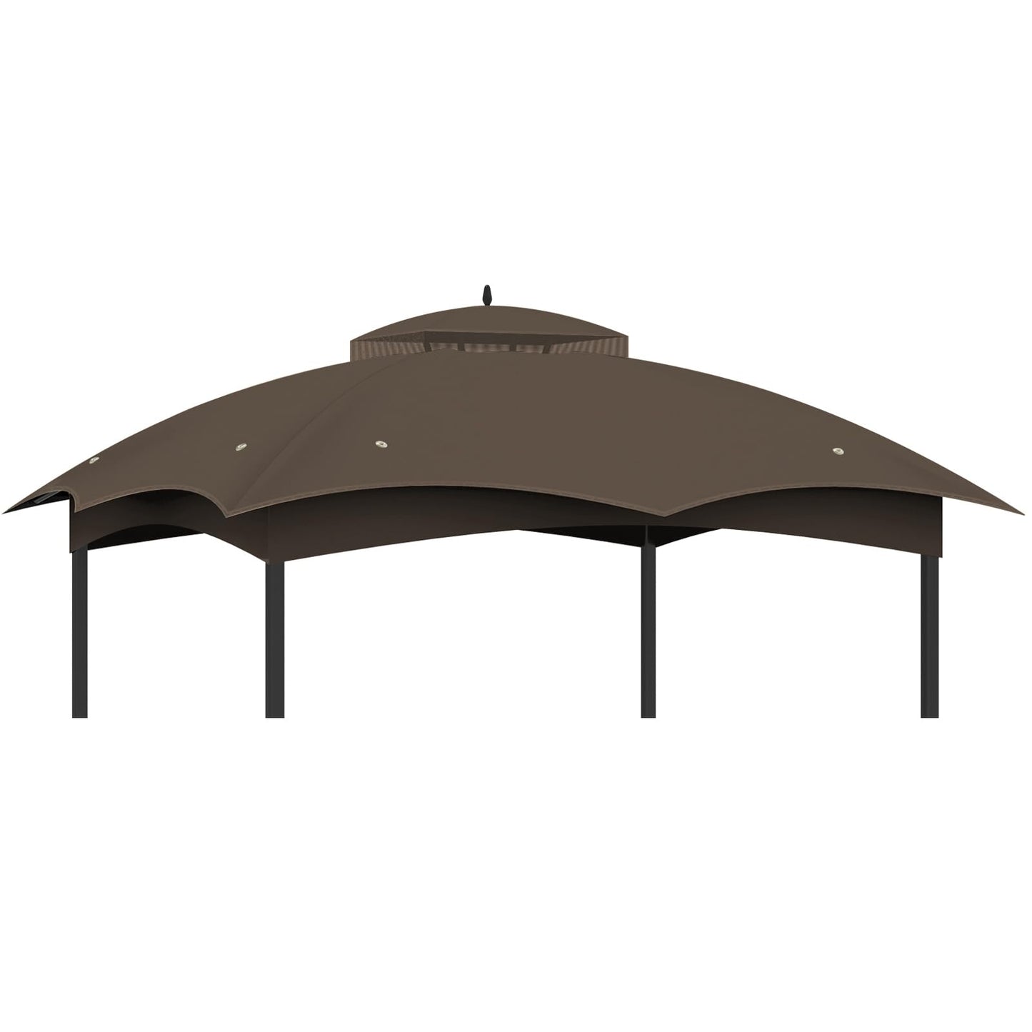 Replacement Canopy Top Cover, Double Tiered Waterproof Canopy Roof for Lowe's Allen Roth Gazebo #GF-12S004B-1 (Brown)