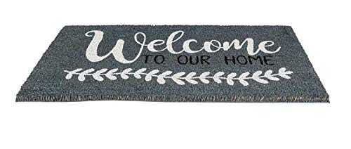 NoTrax, Welcome to Our Home, Vinyl-Backed Natural Coir Doormat, Entry Mat for Indoor or Outdoor Use, 18"x30", C12 (C12S1830OH)
