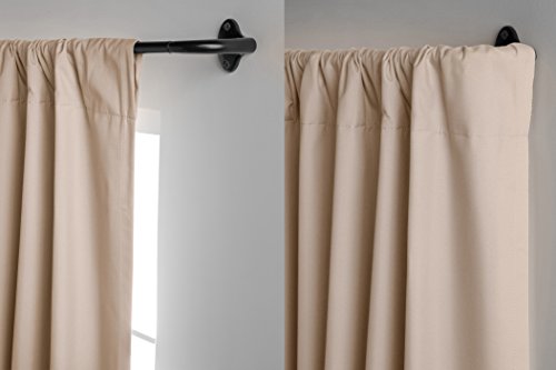 Amazon Basics Room Darkening Blackout Curtain Rod for Bedroom and Living Room, Curved, Wraps Around, Blocks Light, for Heavy Curtains, 48" to 88", Black