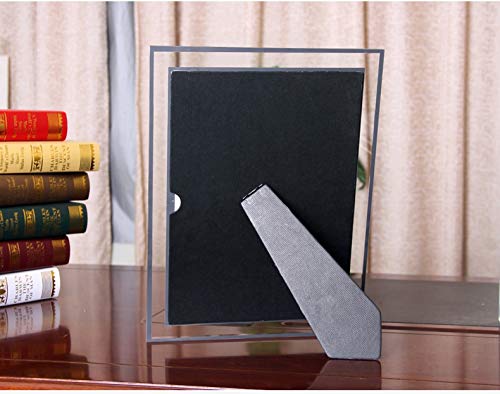Cq acrylic 4x6 Glass Picture Frame,Silver Mirrored for Photo Display Stand on Tabletop,Pack of 2