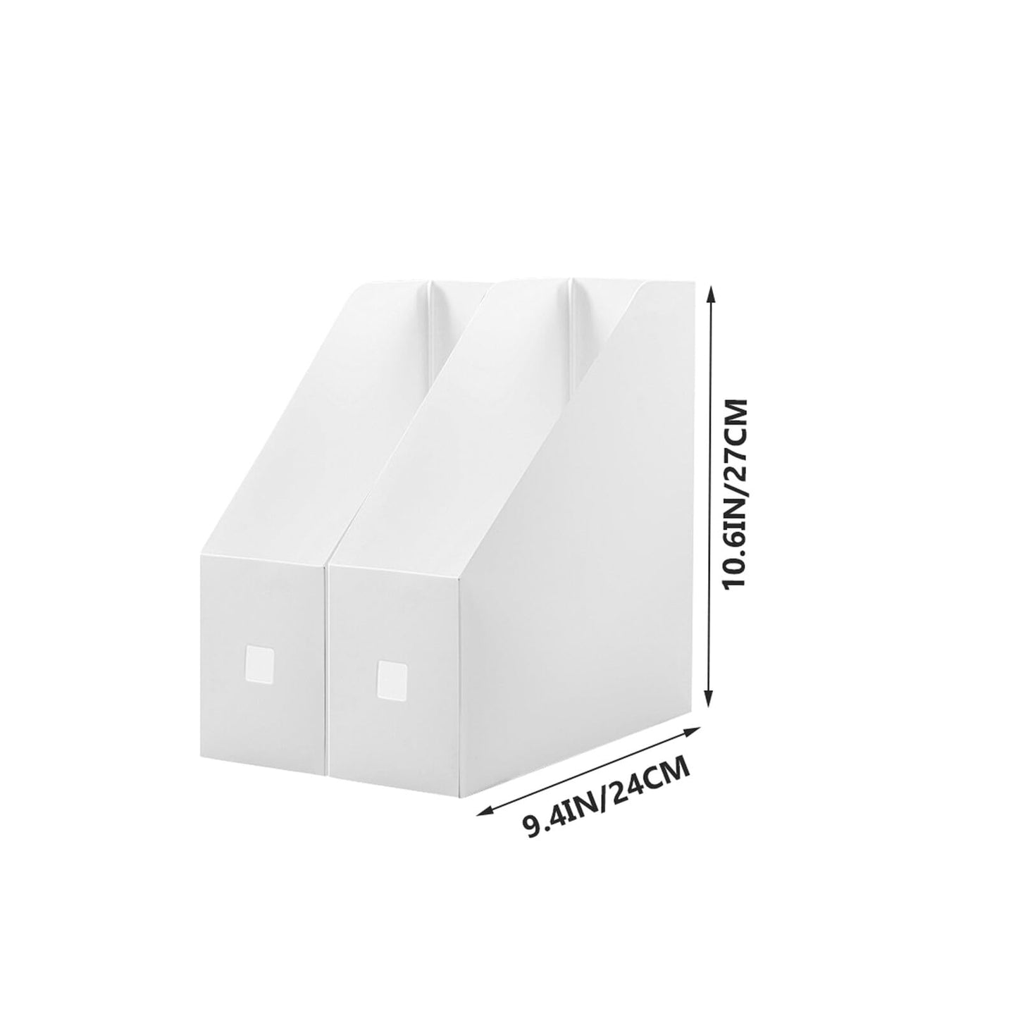 NOLITOY 2pcs Magazine File Holder, Book Bins, Modern White Rack, Plastic Folder Organizer for Desk, File Storage Rack Stand up for Office Catalog Reference