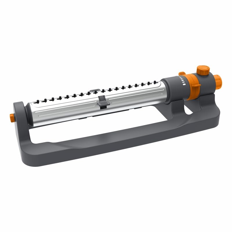 Oscillating Water Sprinkler for Yard, Lawn Sprinkler with 3-Way Adjustable Spray for Garden and Lawn Large Area Outside Watering, Matel Base