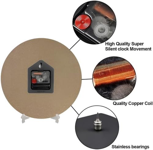 Houseuse Black Marble Wall Clock Modern Stylish Clock for Living Room, Battery Operated Easy to Read Bedroom, Bathroom and Kitchen Housewarming Seasonal Shop Hotel Round 10"
