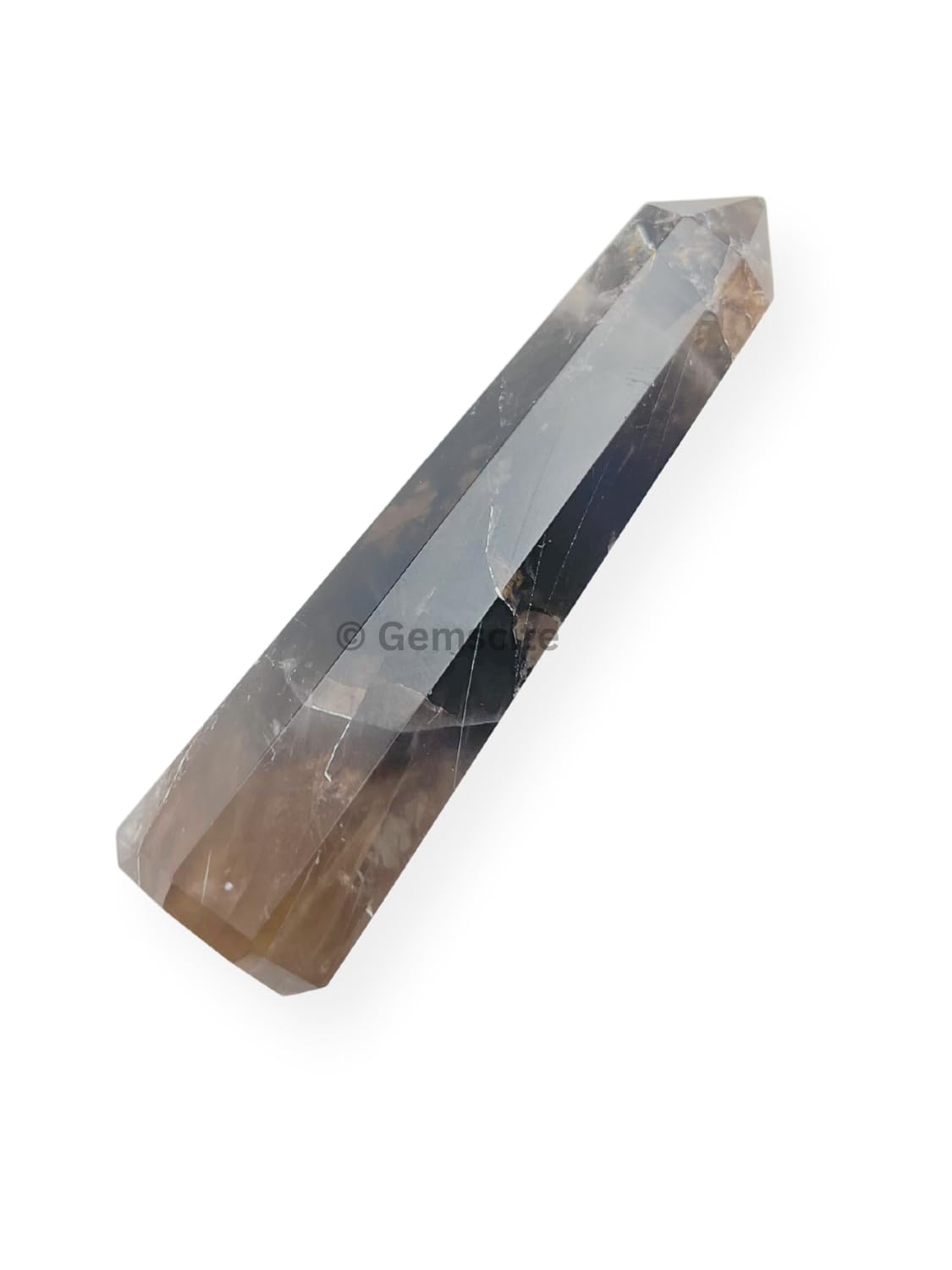 WholesaleGemShop 3 Inch (70 mm) Gemstones Smoky Quartz Obelisk Tower Jumbo Facet Aura Rock Crystal Natural Polished Earth Wand Spirit