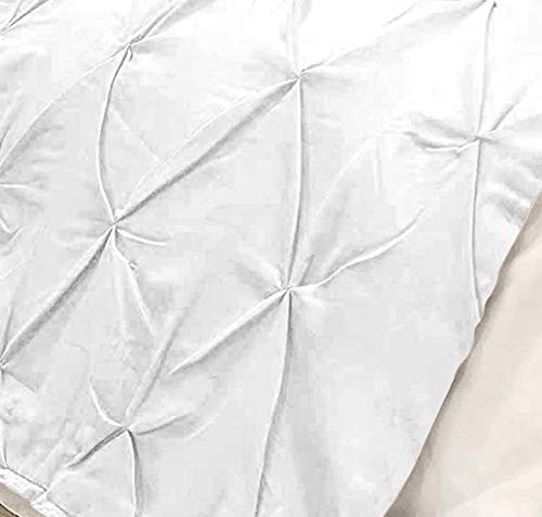 ABP COLLECTION Luxury Pinch Pleated Bed Runners - 100% Cotton 800 Thread Count, Modern Hotel Quality, California King Size, White