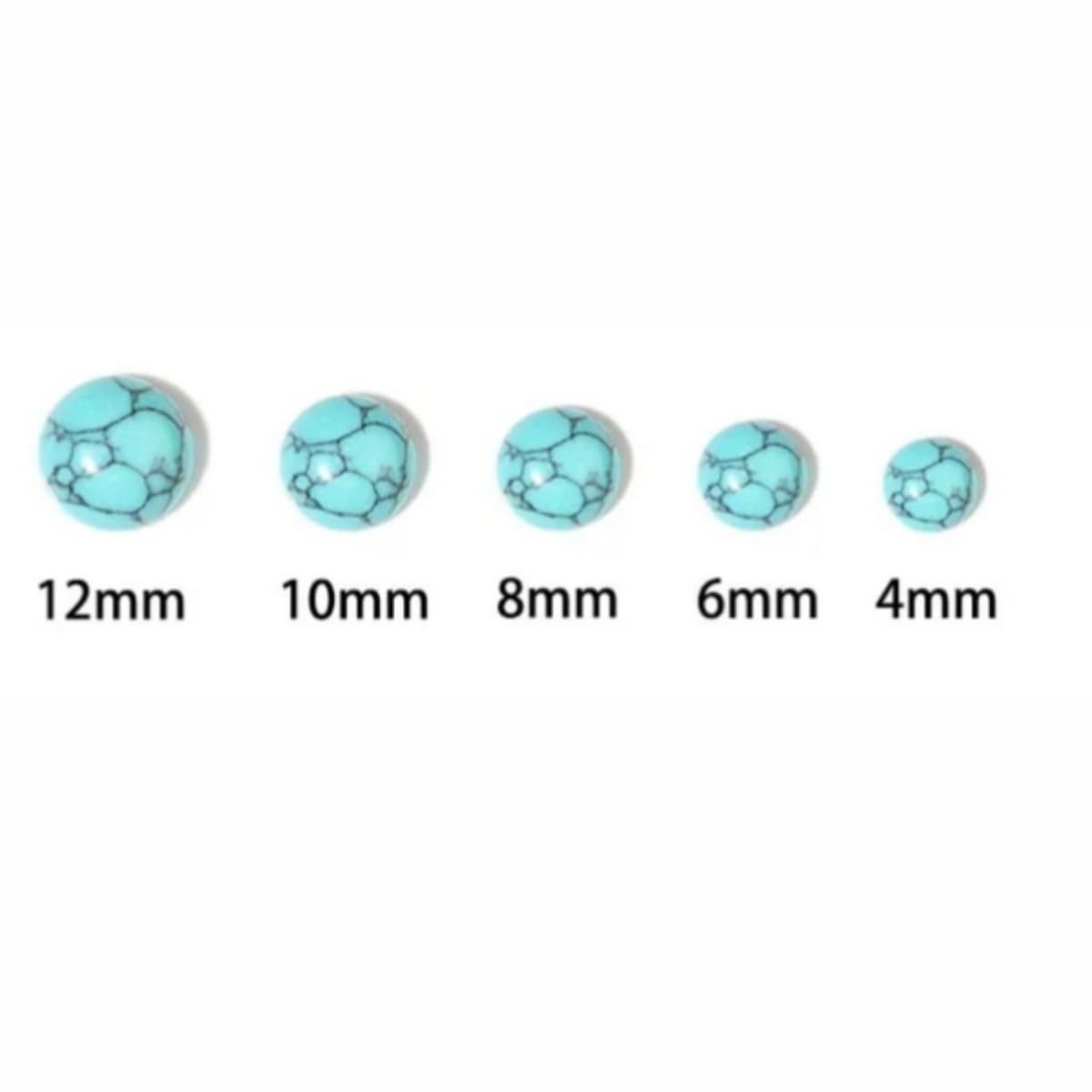 2TTFishoo 20pcs 12mm Natural Stone No Hole Turquoise Semicircle Smooth Cabochons Beads Healing Chakra Crystal Stone Bead for Jewelry Making Rings Earrings Necklace Bracelet DIY Crafts