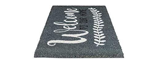 NoTrax, Welcome to Our Home, Vinyl-Backed Natural Coir Doormat, Entry Mat for Indoor or Outdoor Use, 18"x30", C12 (C12S1830OH)