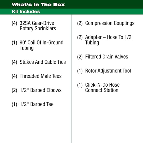 Rain Bird 32HE In-Ground Pro Rotor Pop-up Sprinkler System Kit with Click-N-Go Garden Hose Connection