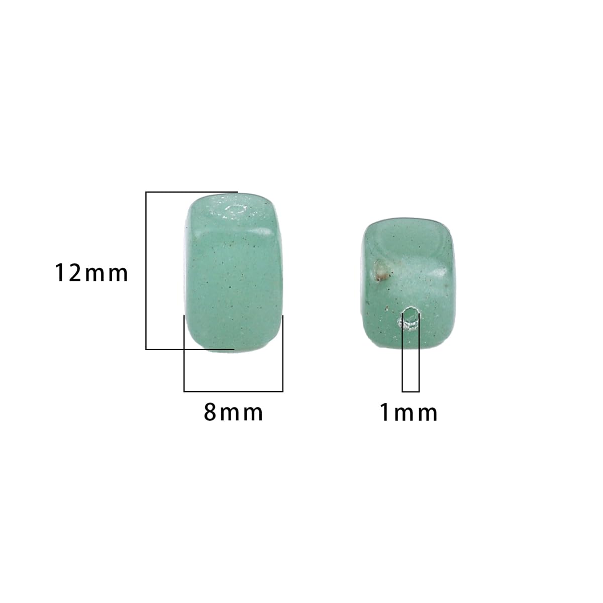 BEADIA Natural Green Aventurine Cuboid Stone Loose Semi Gemstone Beads for Jewelry Making 8mmx12mm 38cm/Strand