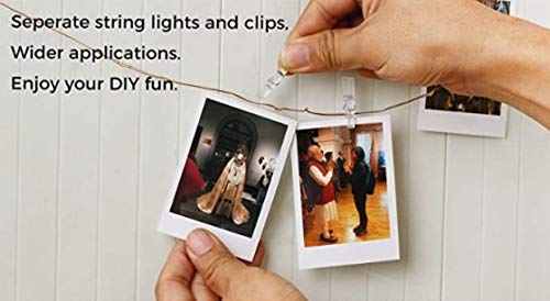 Photo Clip String Lights 17Ft - 50 LED Fairy String Lights with 50 Clear Clips for Hanging Pictures, Christmas Party Birthday Decoration - Perfect Dorm Bedroom Wall Decor Wedding Decorations