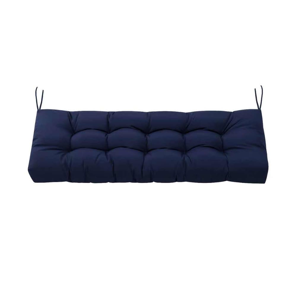 Gfgift Indoor/Outdoor Bench Cushion Cotton Garden Furniture Loveseat Cushion, Patio Wicker Seat Cushions for Lounger Garden Furniture Patio Lounger Bench (Navy Blue, 47.2 * 19.6in)