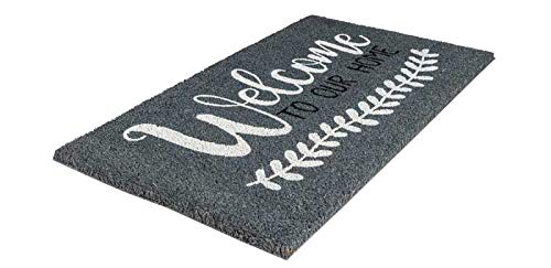 NoTrax, Welcome to Our Home, Vinyl-Backed Natural Coir Doormat, Entry Mat for Indoor or Outdoor Use, 18"x30", C12 (C12S1830OH)