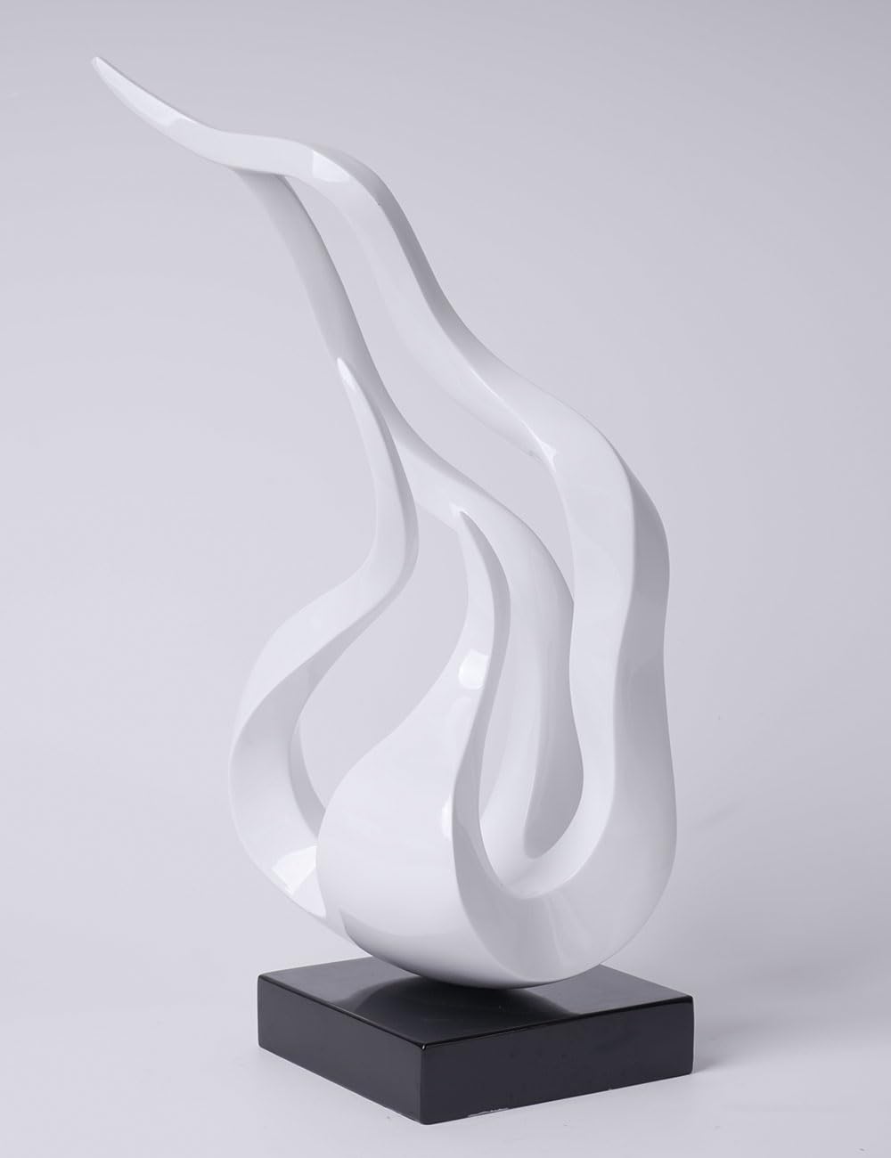 NENBOLEC Abstract Sculpture Decor Modern Art Gift Holy Flame Figurine Statue for Home Office Living Dining Room White 16.5 Inch
