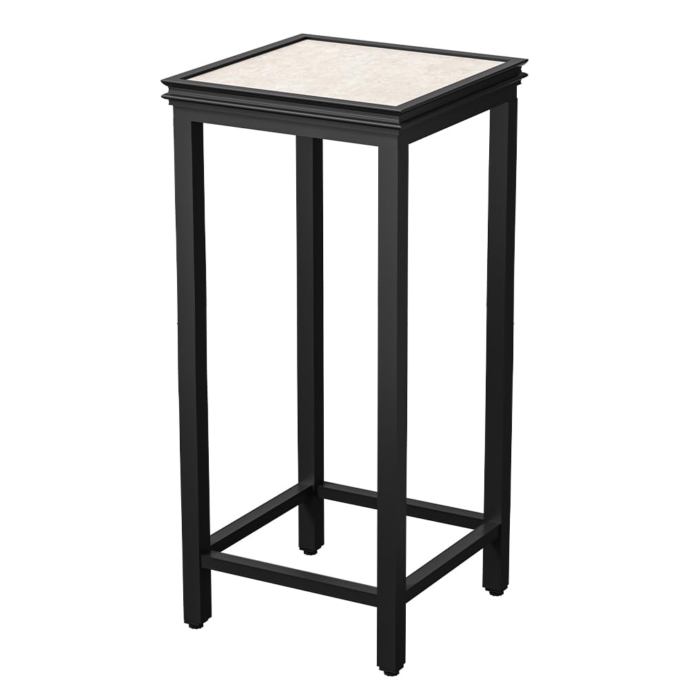 DHYGOTFUR Tall Plant Stand Indoor, Modern Black Aluminum Alloy Plant Shelf, Corner Flower Pot Holder Organizer for Living Room, Balcony, Patio, Garden (L15.8 x W15.8 x H27.6 inch)