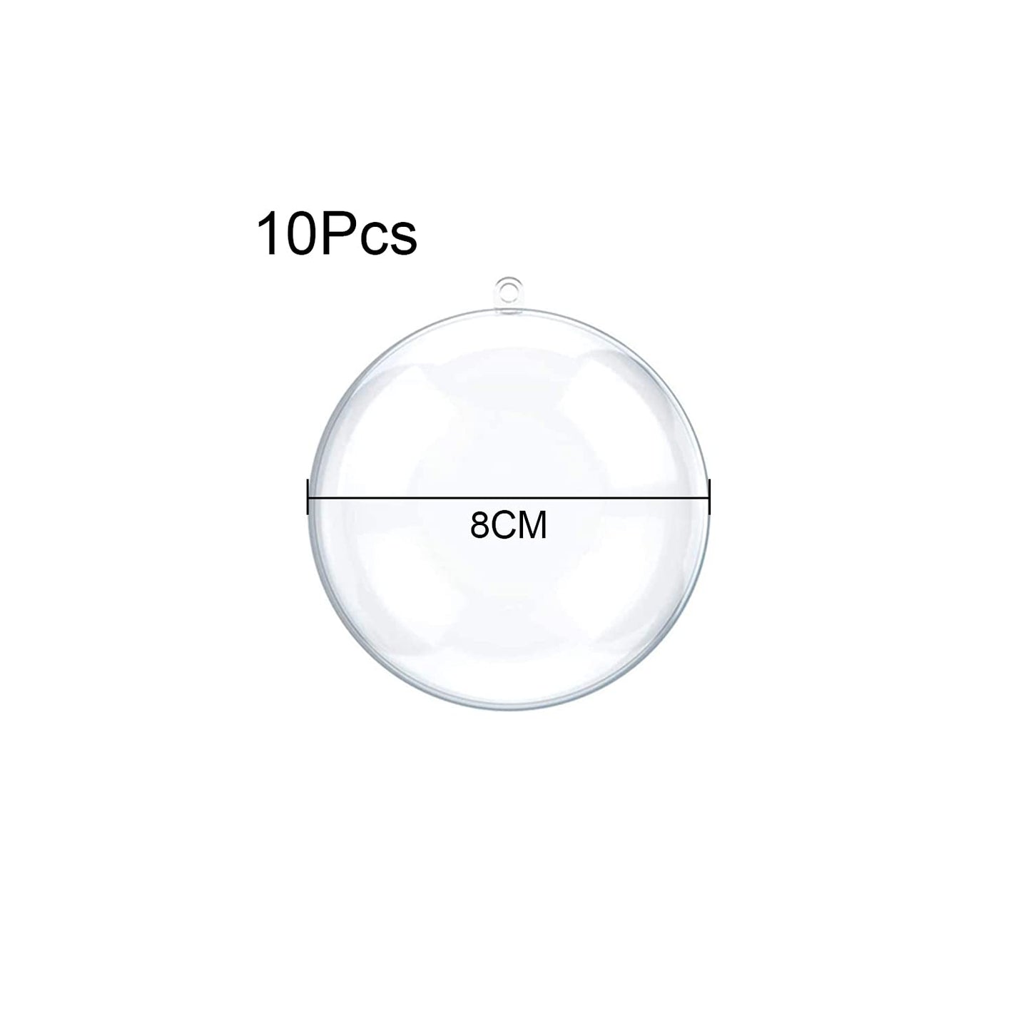 ZUOKEMY 10 Pcs 3.14 inch Filling Transparent Plastic Decorative Call DIY Craft Ball Transparent Ball Christmas, Birthday, Wedding, Party and Home Decoration Ornaments ((3.14"/80mm))
