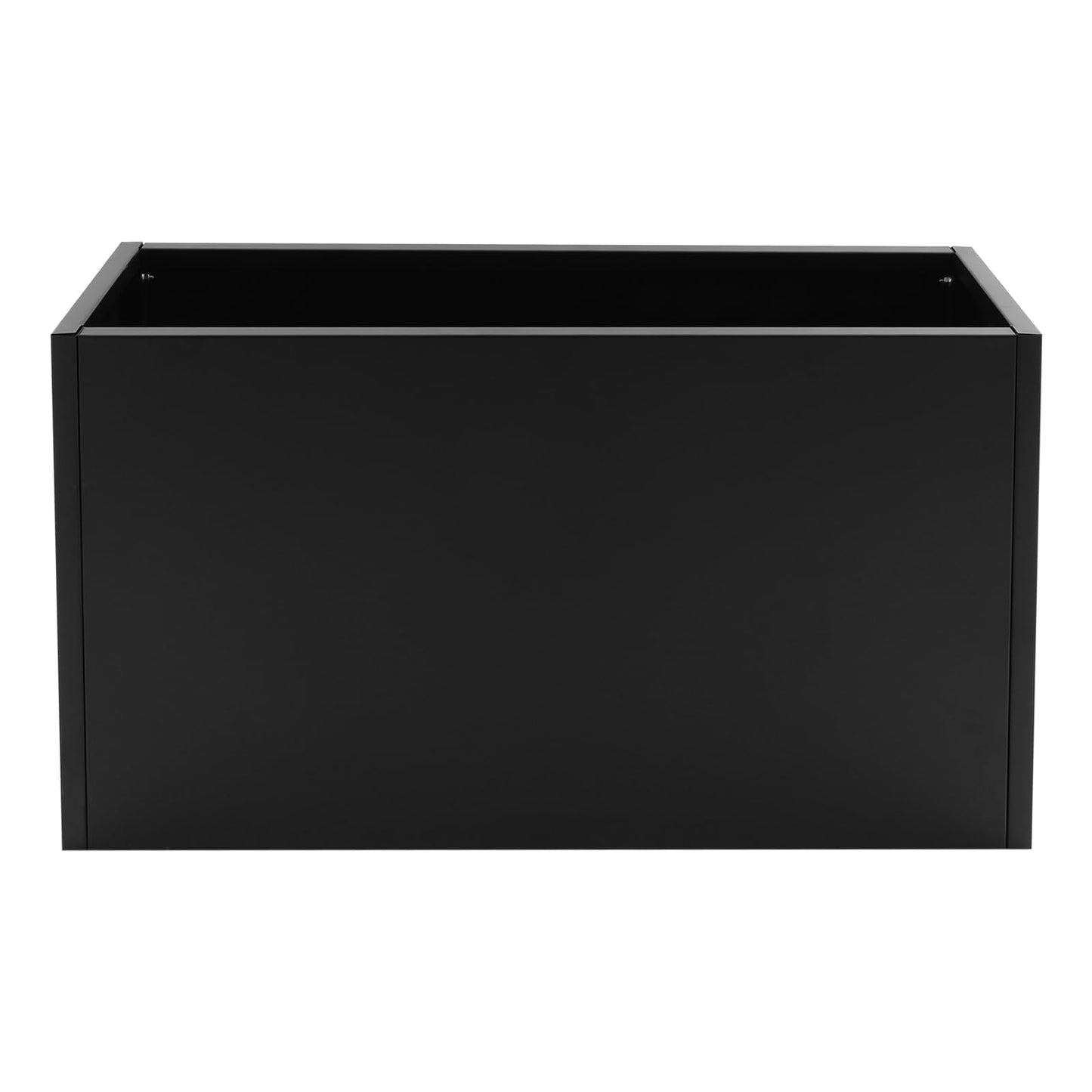 HCYHSLH Heavy-Duty Metal Planter Box, Steel Rectangular Garden Box, High-Temperature Baking Paint Freestanding Indoor/Outdoor Planters w/Removable Insert Shelf, Drainage Holes, Gloves, Black