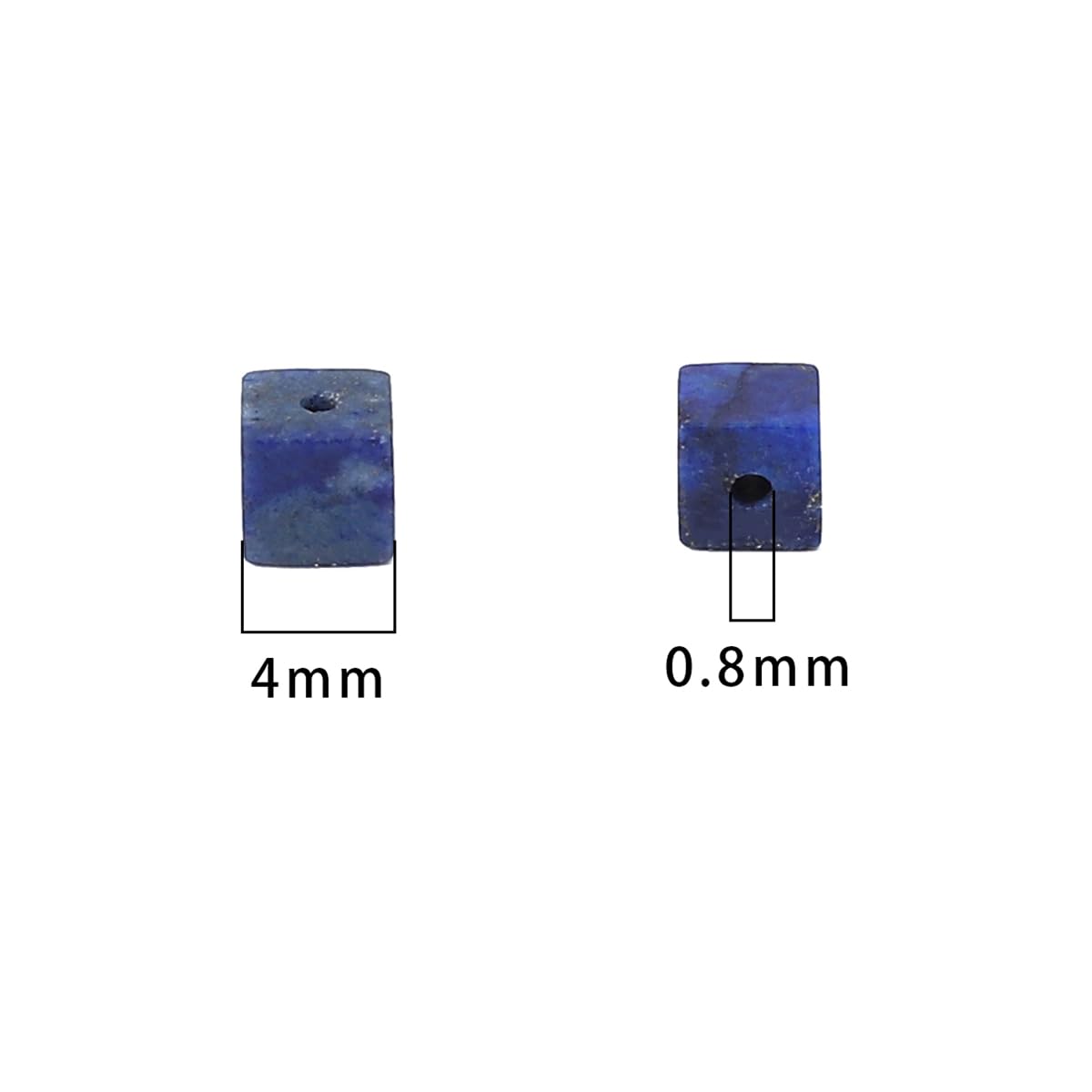 BEADIA Natural Lapis Lazuli Square Stone Beads 4x4mm 85pcs Cube Loose Semi Gemstone Beads for Jewelry Making Design