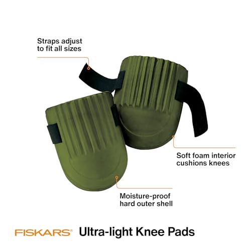 Fiskars Lightweight & Durable Knee Pads for Gardening and Housework - with Comfortable Padded Foam Cushioning